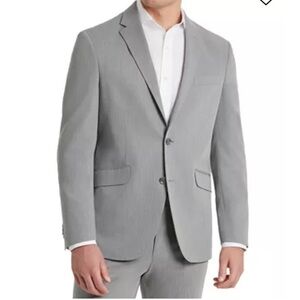 KENNETH COLE Techni-Cole Slim Fit Suit Jacket Pants Light Gray 42L